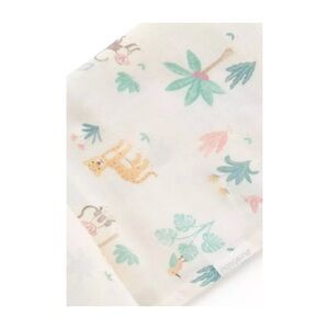 PURE BABY Printed Muslin Swaddle in White Jungle Animal